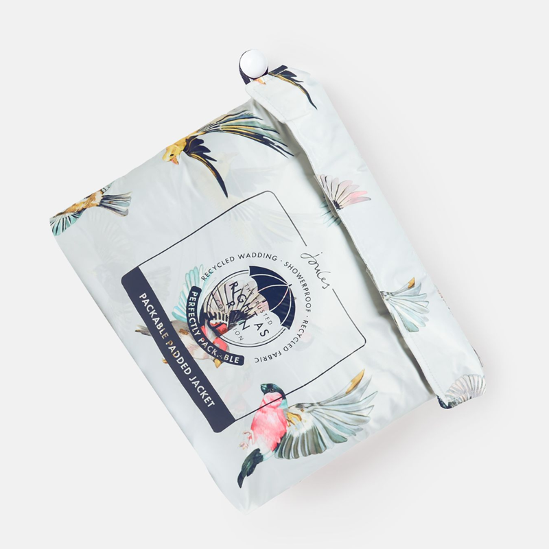 Joules Snug Jacket Water Resistant Packable Puffer Coat - Light Blue Steel-2